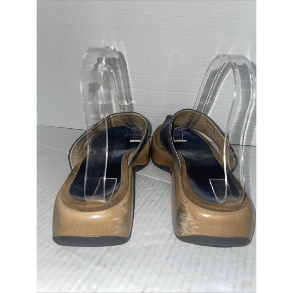 Dansko Sandals Womens US 8  Slide Blue Leather Slip On Wedge Flip Flop EU 38 - Picture 12 of 16